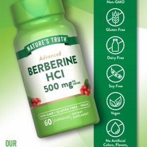 Natures truth advanced berberine hcl 500 g sugar metabolism